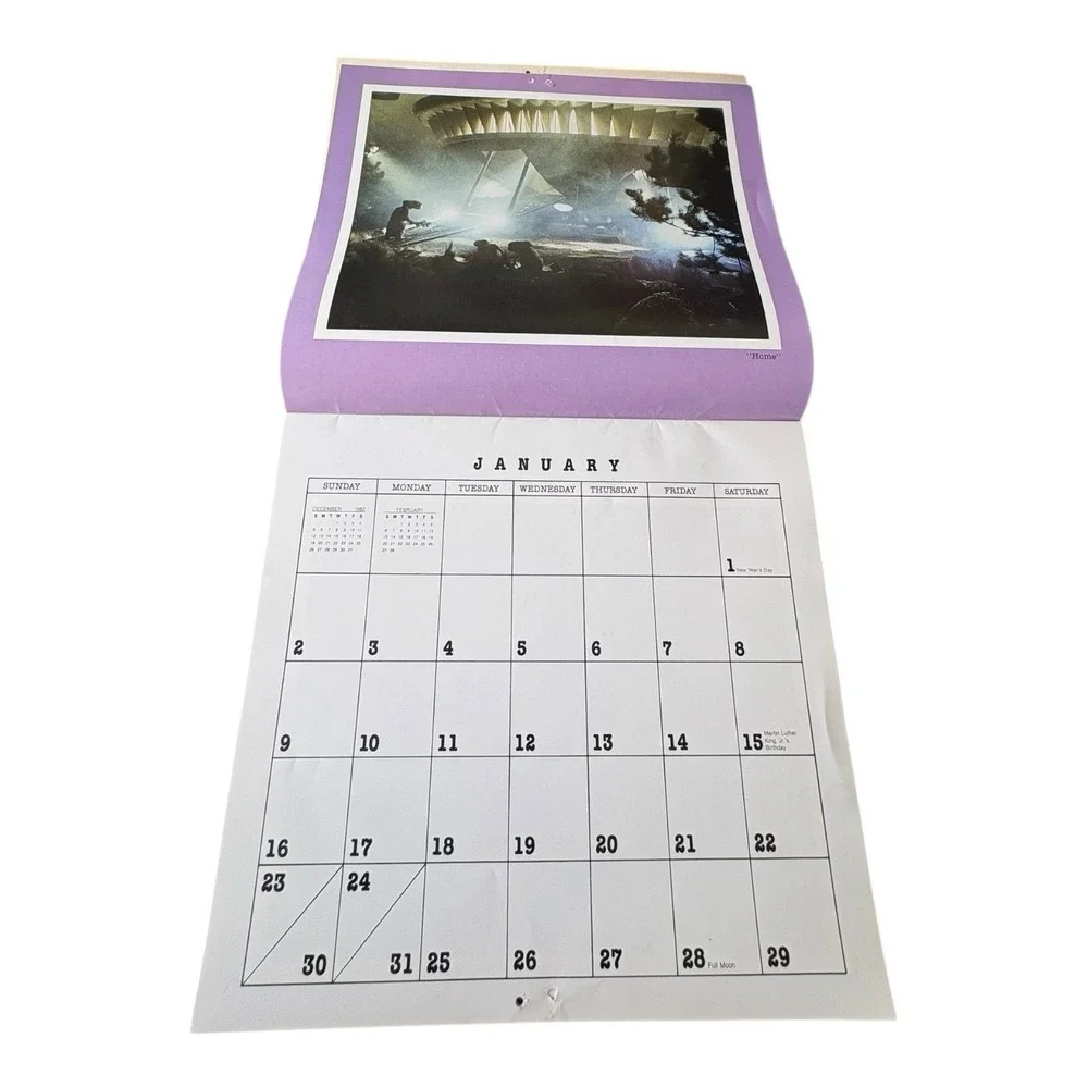 1983 E.T. The Extra-Terrestrial Calendar Vintage Movie‎ Collectible